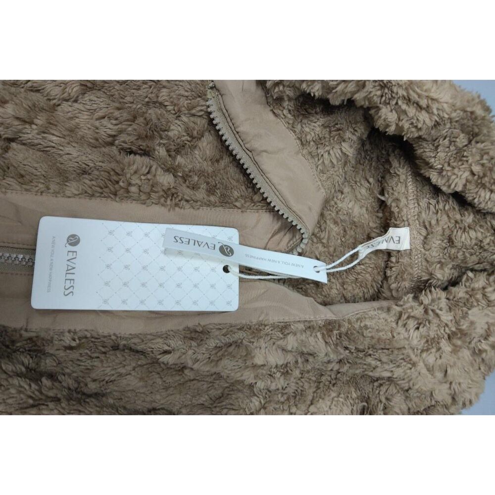 Brown Sherpa Zip-Up Cropped Jacket - Picture 3 of 5